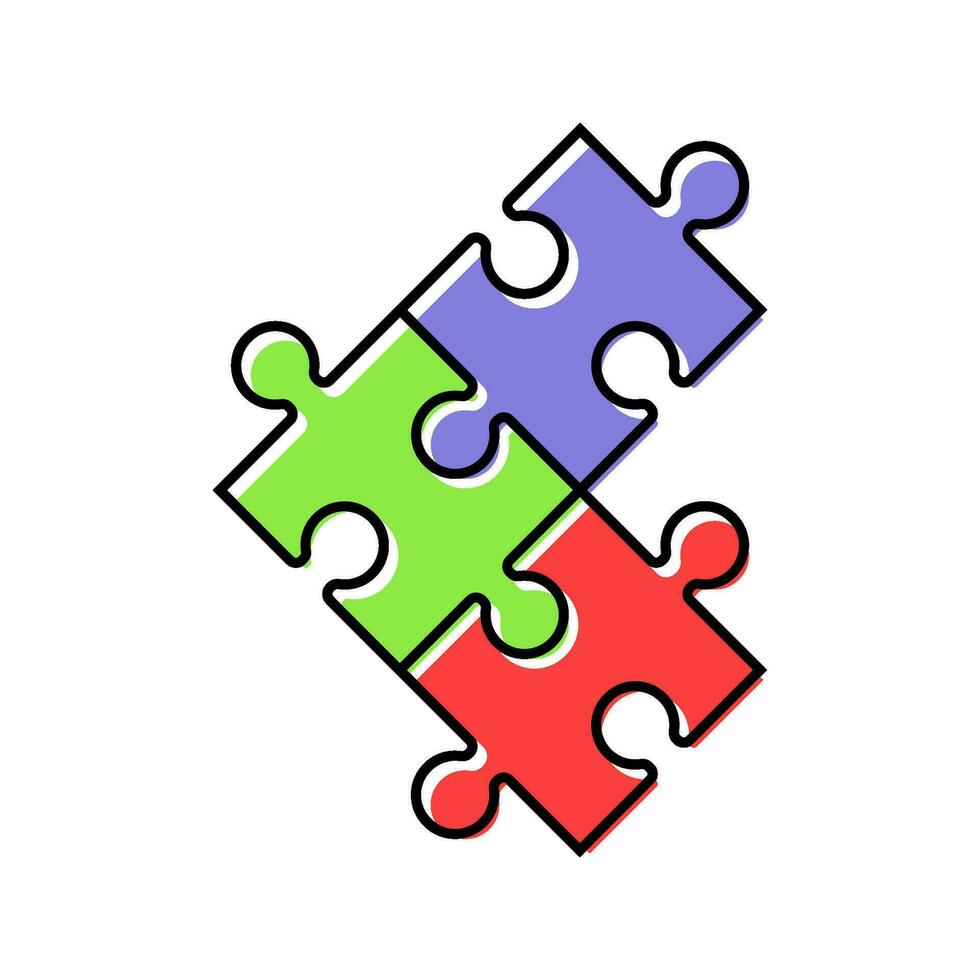 puzzle idea solution color icon vector illustration