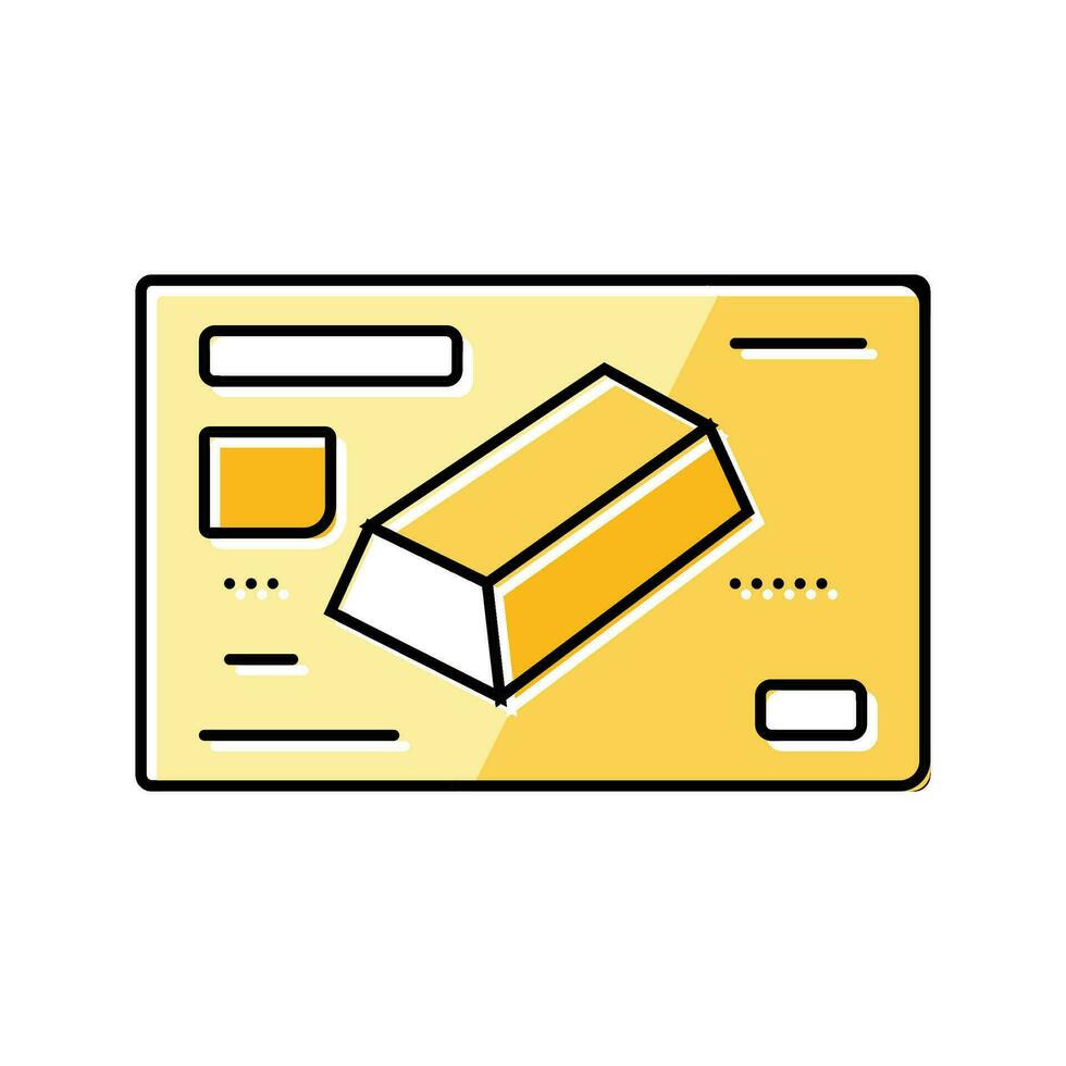 oro crédito tarjeta banco pago color icono vector ilustración