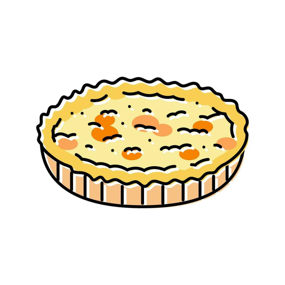 Quiche Lorena francés cocina color icono vector ilustración