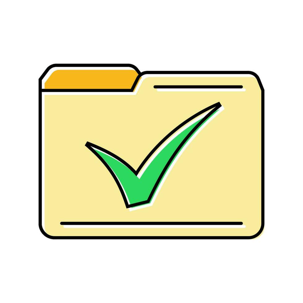 folder check mark color icon vector illustration