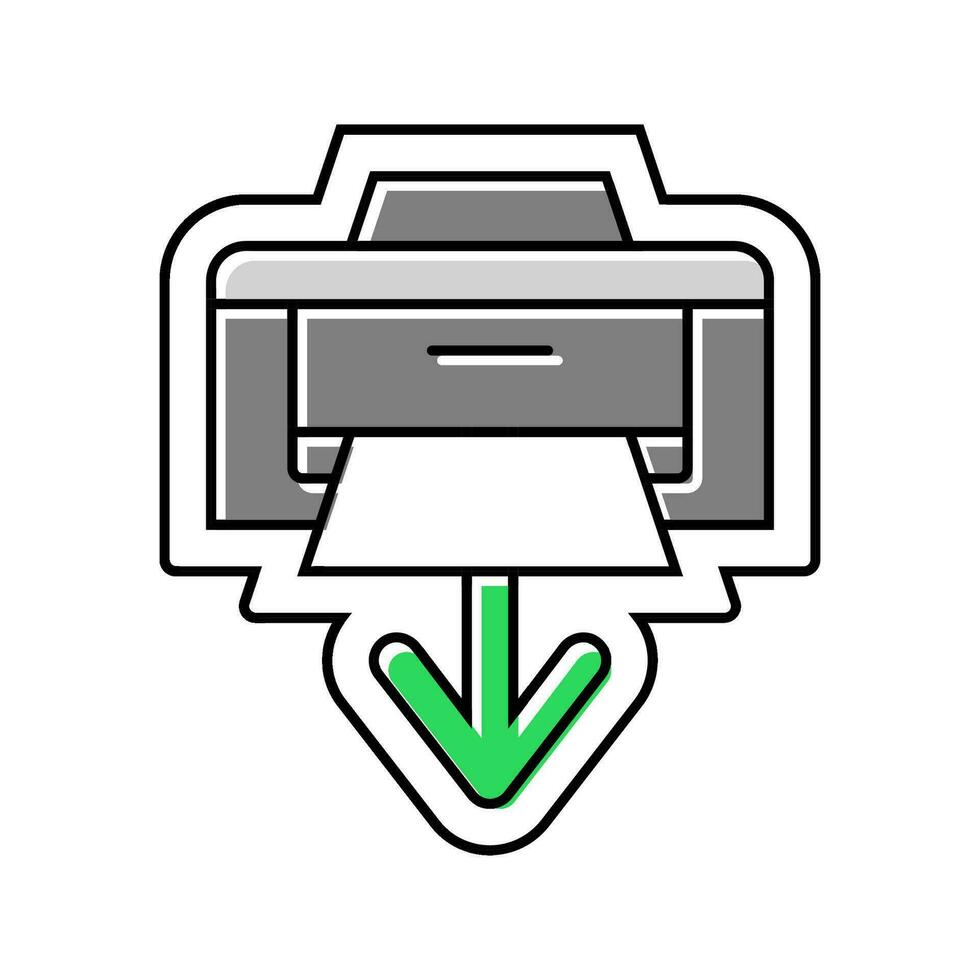printer loading document color icon vector illustration