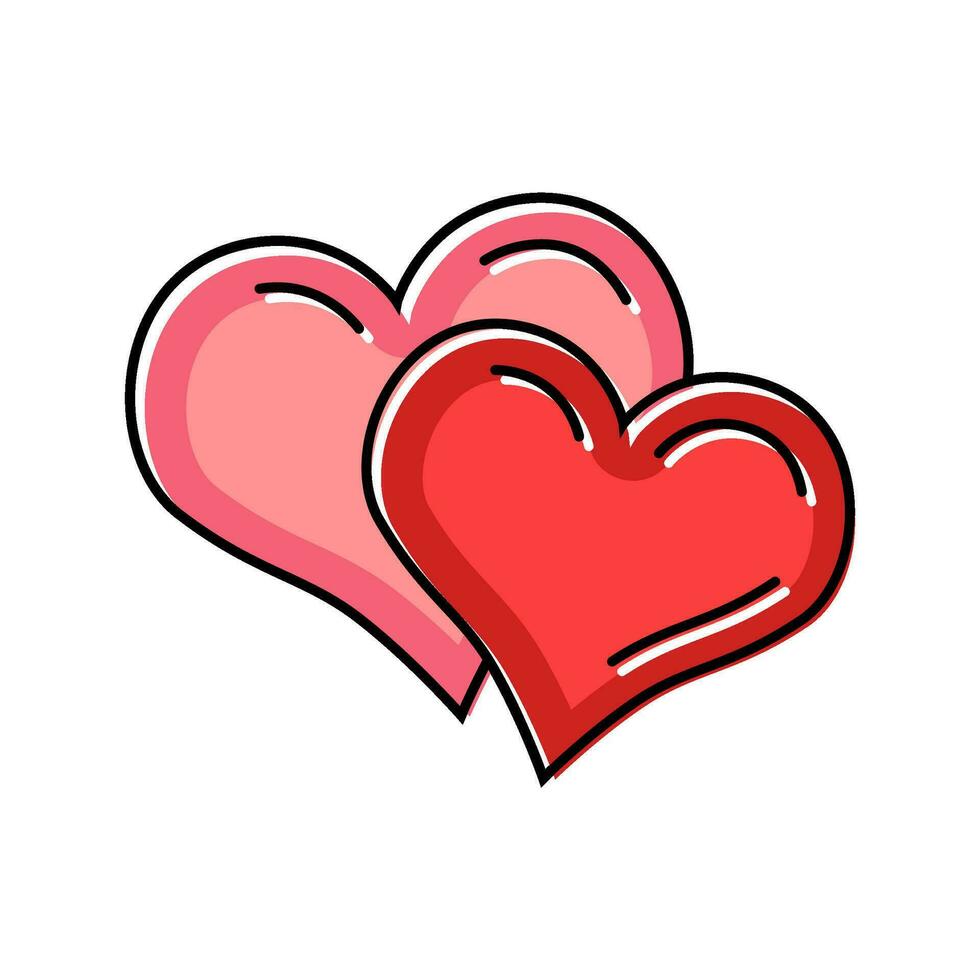 two hearts color icon vector illustration