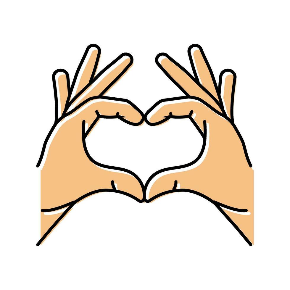 hands heart gesture color icon vector illustration