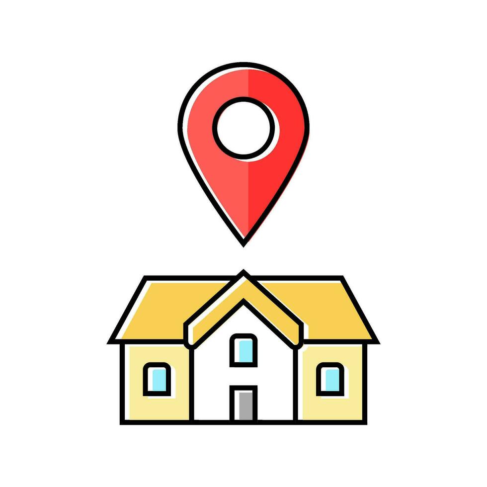 home map location color icon vector illustration