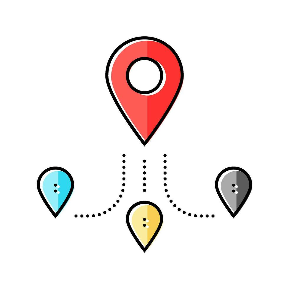 track airplane pointer place color icon vector illustration