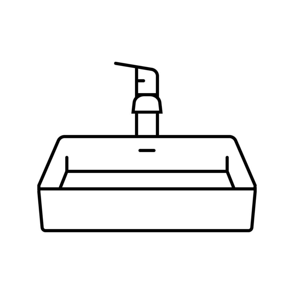 sink bathroom interior line icon vector illustration