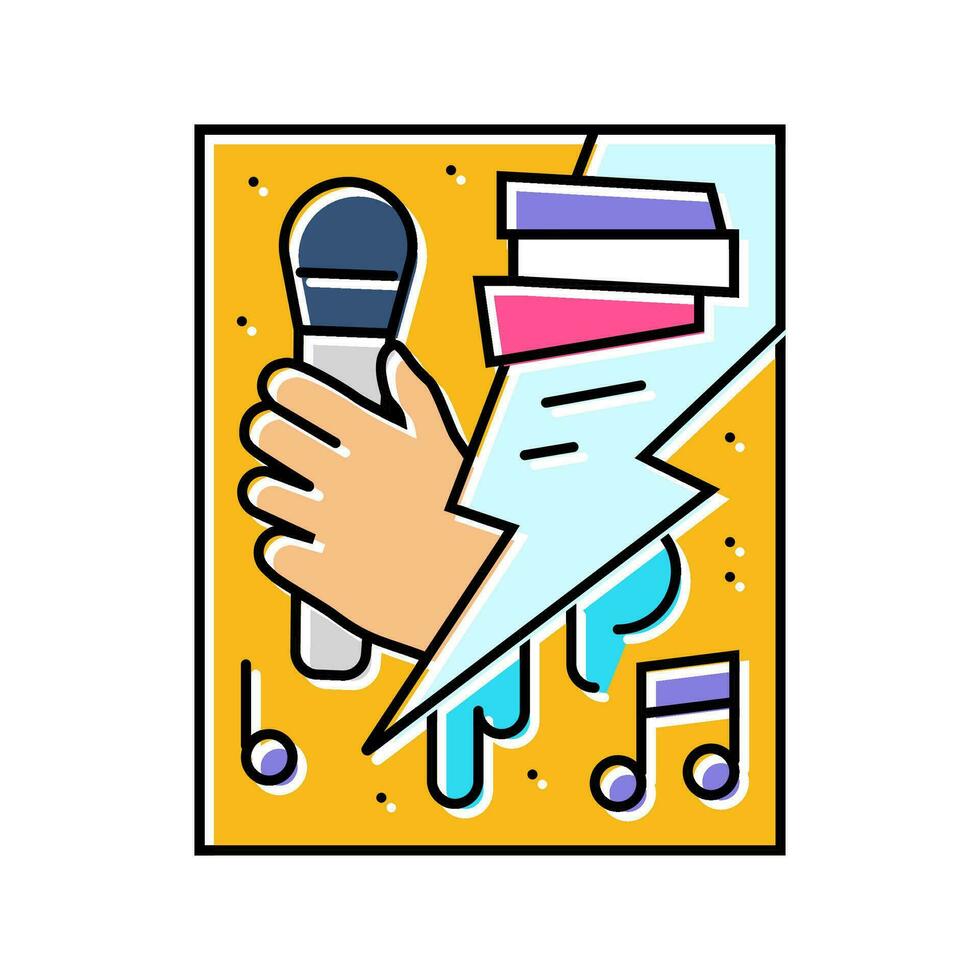 rap disco party color icon vector illustration