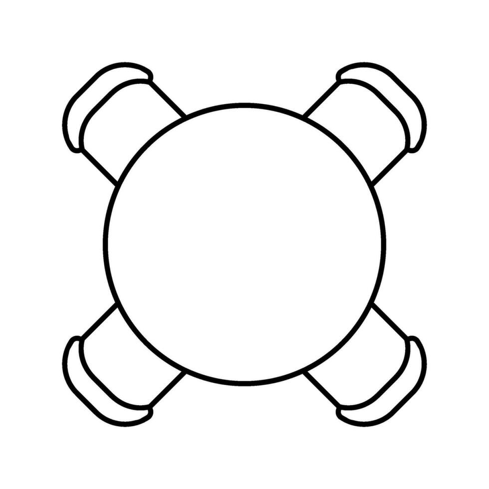 double bed top view line icon vector illustration