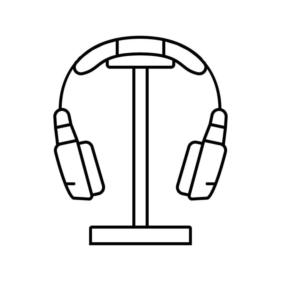 headphone stand home office line icon vector illustration