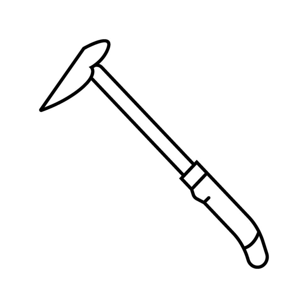 hoe garden tool line icon vector illustration