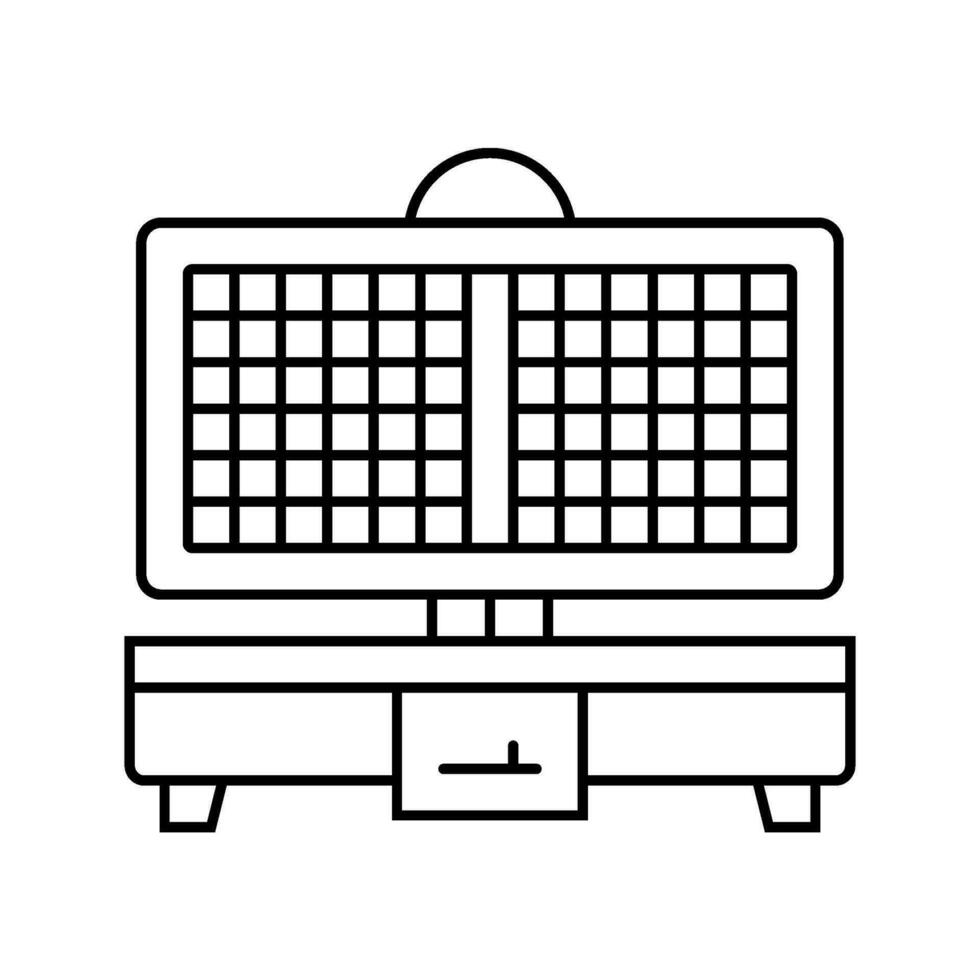 gofre fabricante hogar interior línea icono vector ilustración