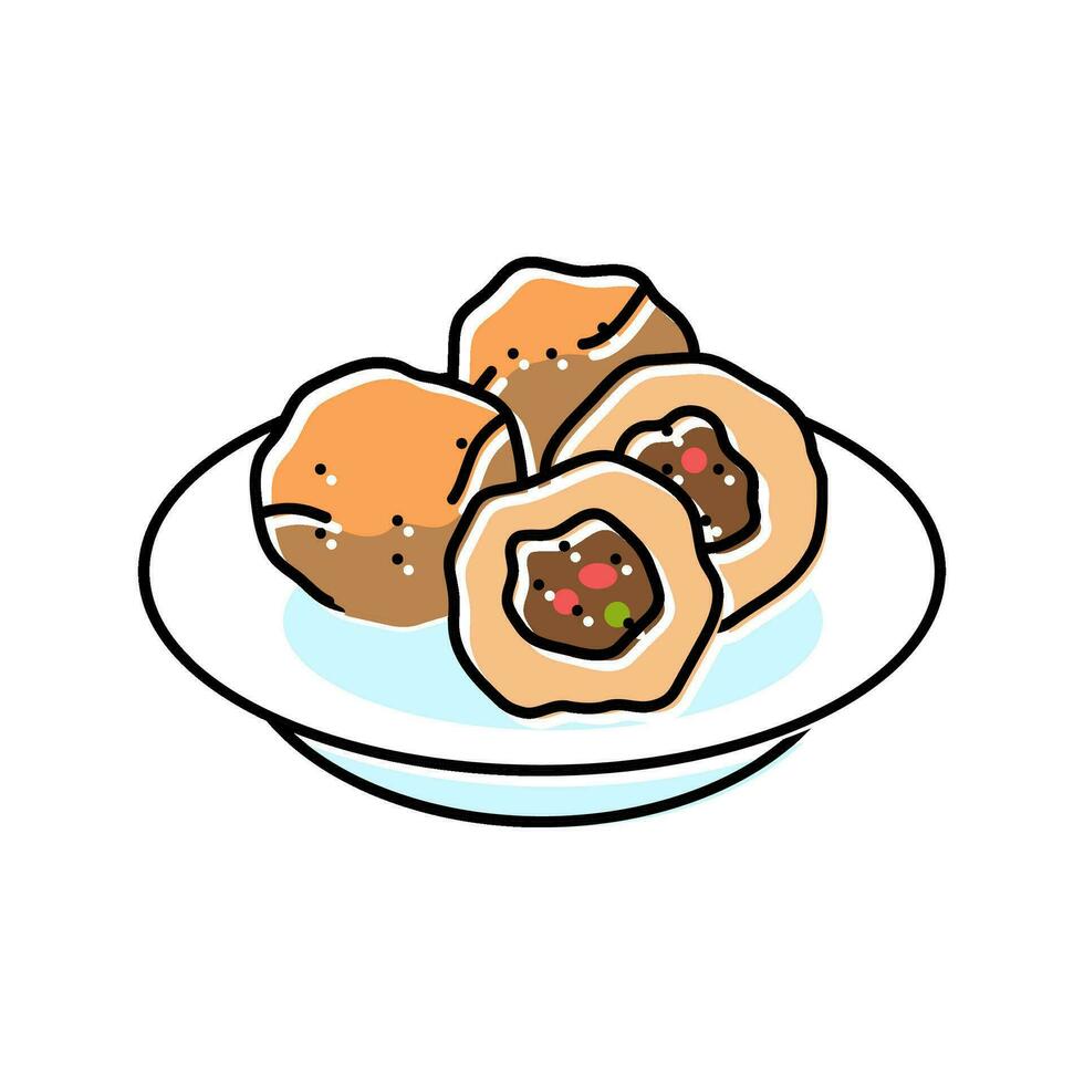 arancini balls italian cuisine color icon vector illustration