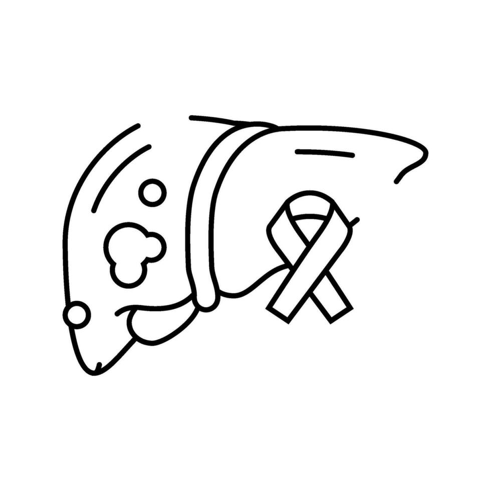 liver cancer line icon vector illustration