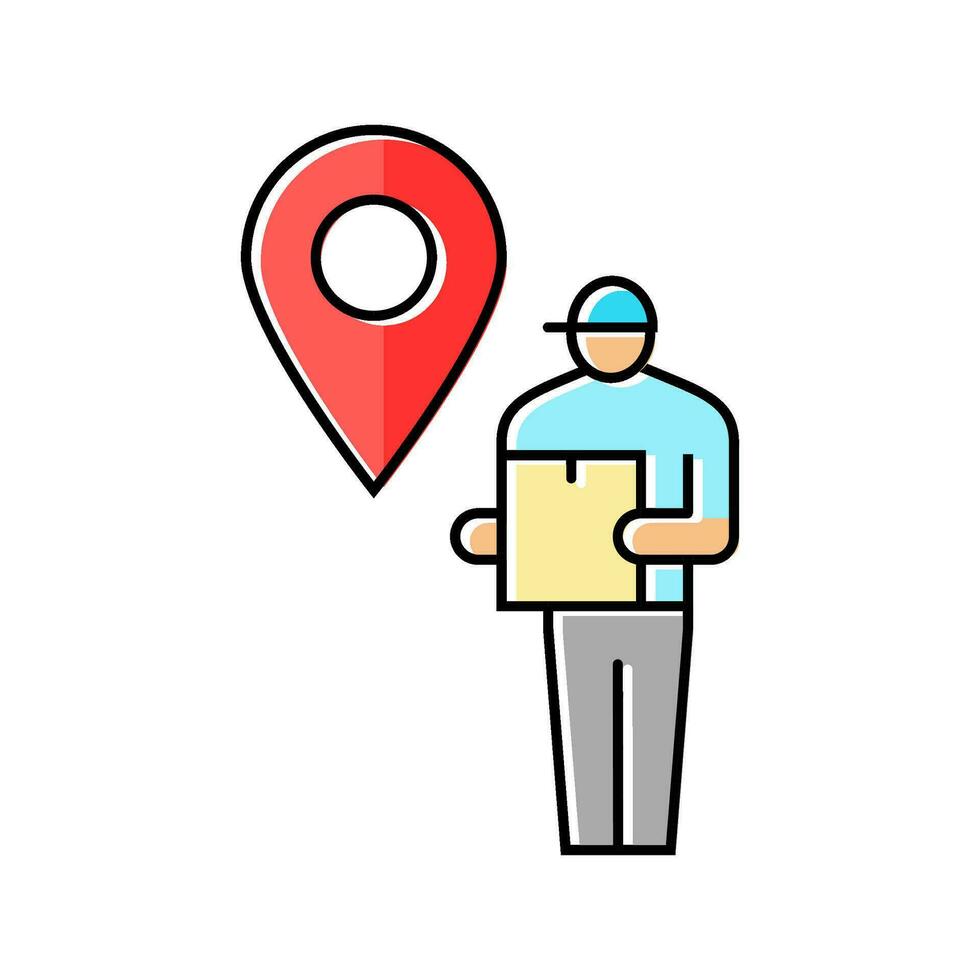 courier map location color icon vector illustration