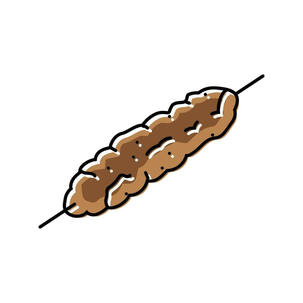 adana kebab turkish cuisine color icon vector illustration