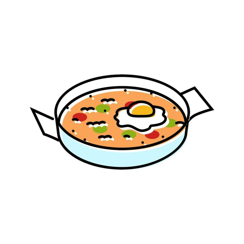 menemen turkish cuisine color icon vector illustration