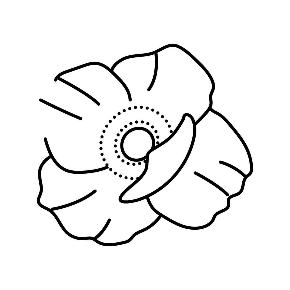 poppy flower spring line icon vector illustration