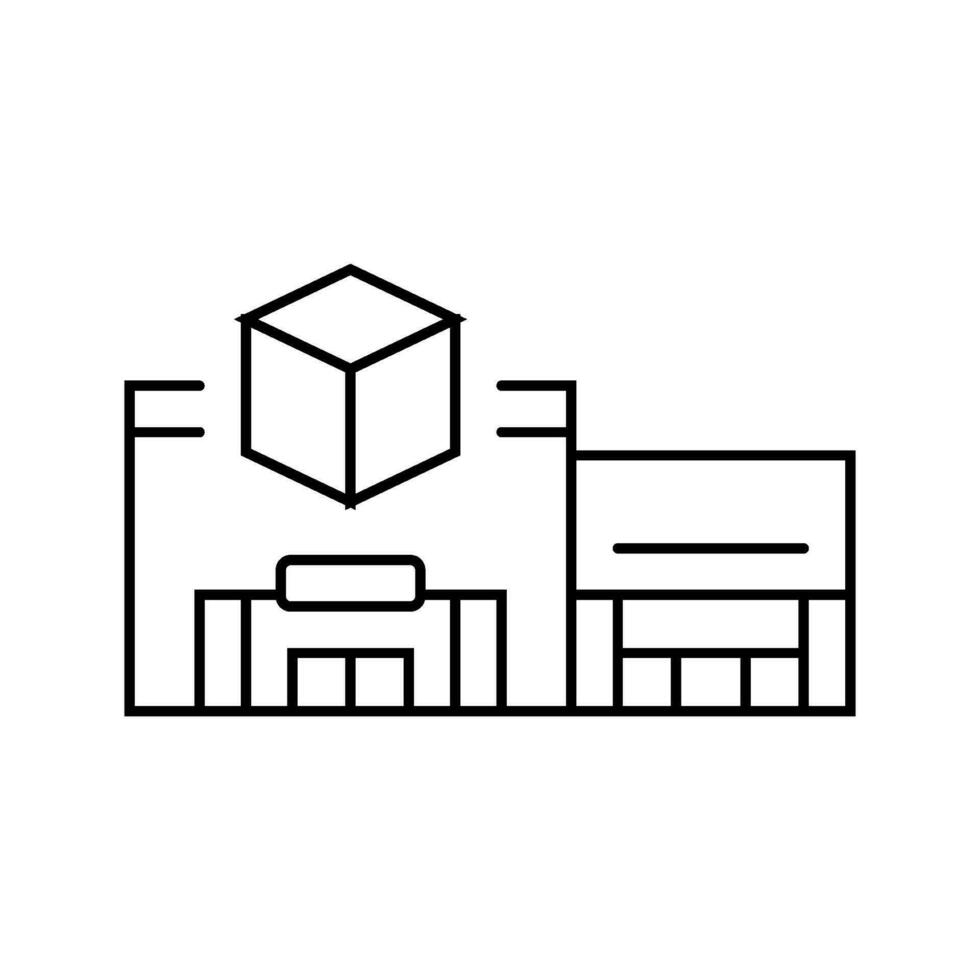 big box store shop line icon vector illustration