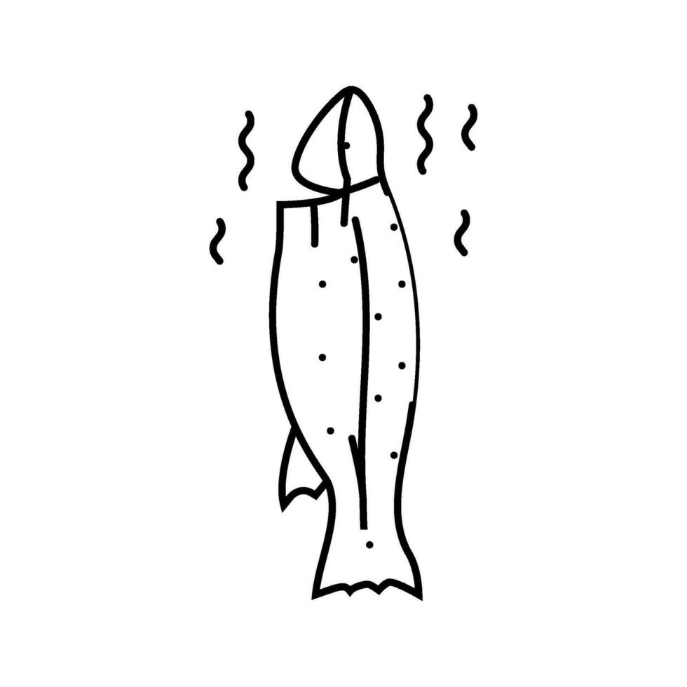 fish smoked line icon vector illustration