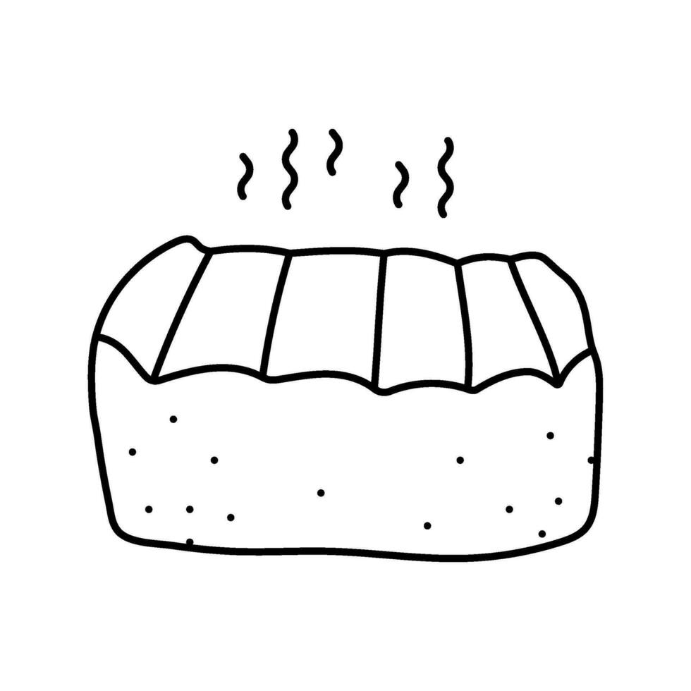 queso ahumado línea icono vector ilustración