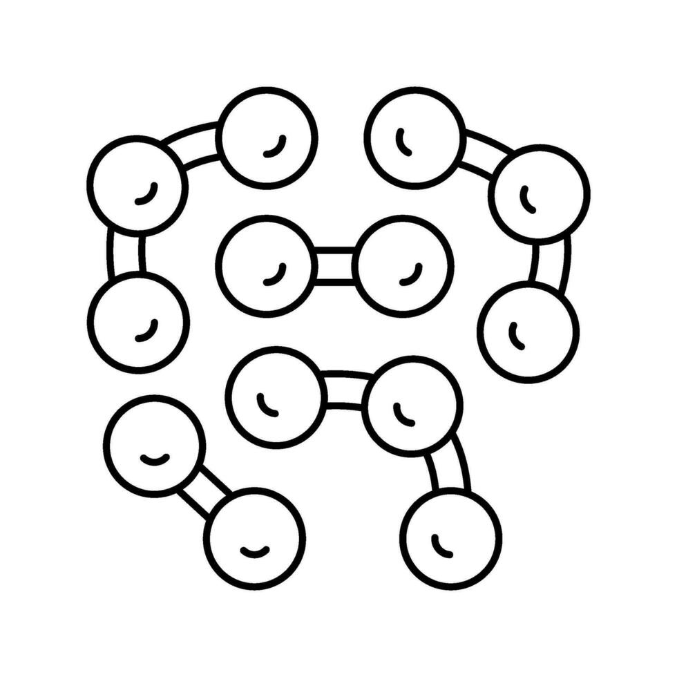 péptido cautiverio bioquímica línea icono vector ilustración