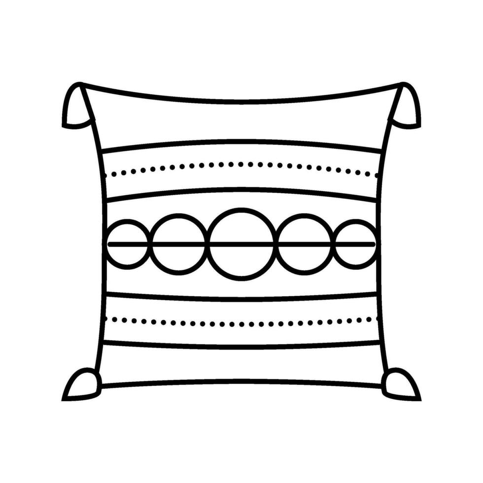 boho almohada vivo habitación línea icono vector ilustración