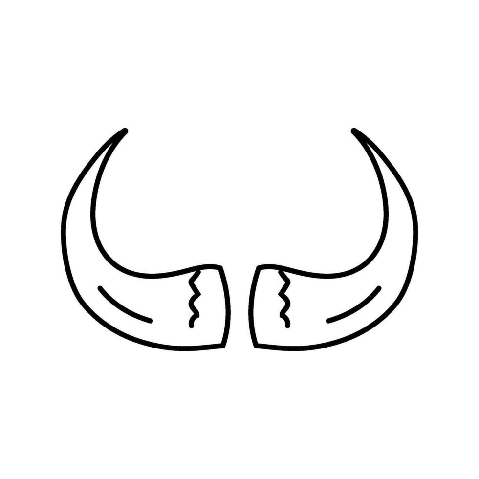 bison horn animal line icon vector illustration