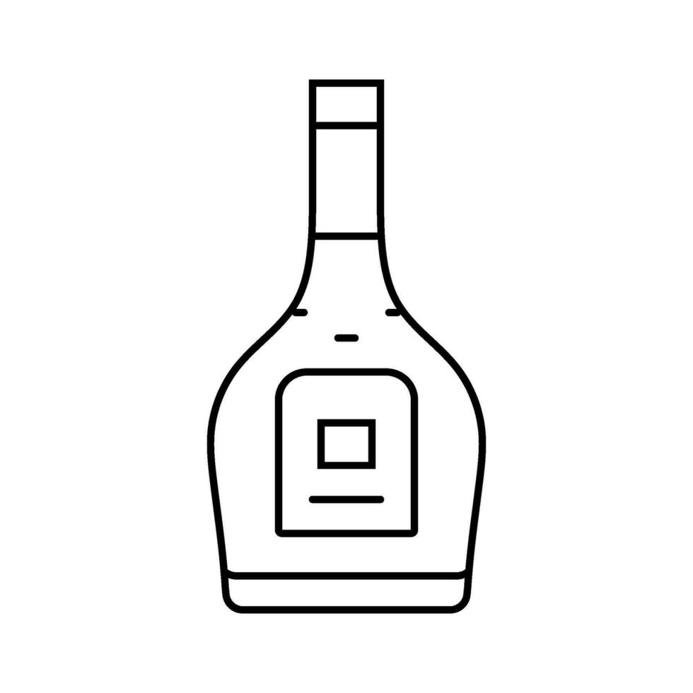 brandy vaso botella línea icono vector ilustración