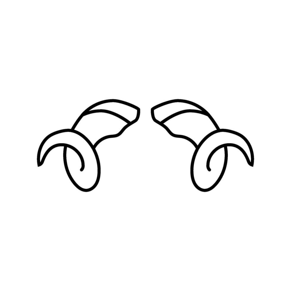 ram horn animal line icon vector illustration