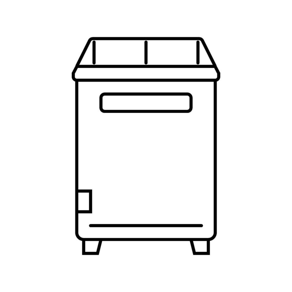 lavandería cesta dormitorio interior línea icono vector ilustración