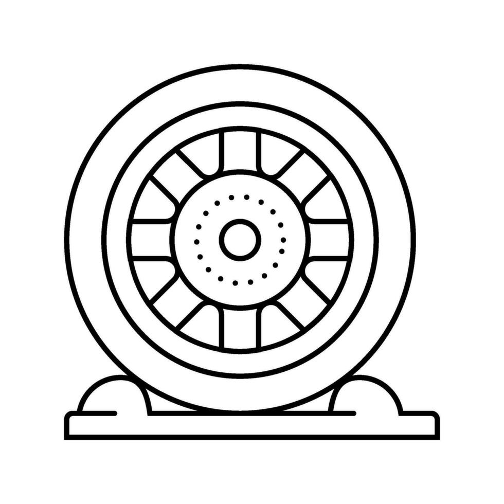 parking mat garage tool line icon vector illustration