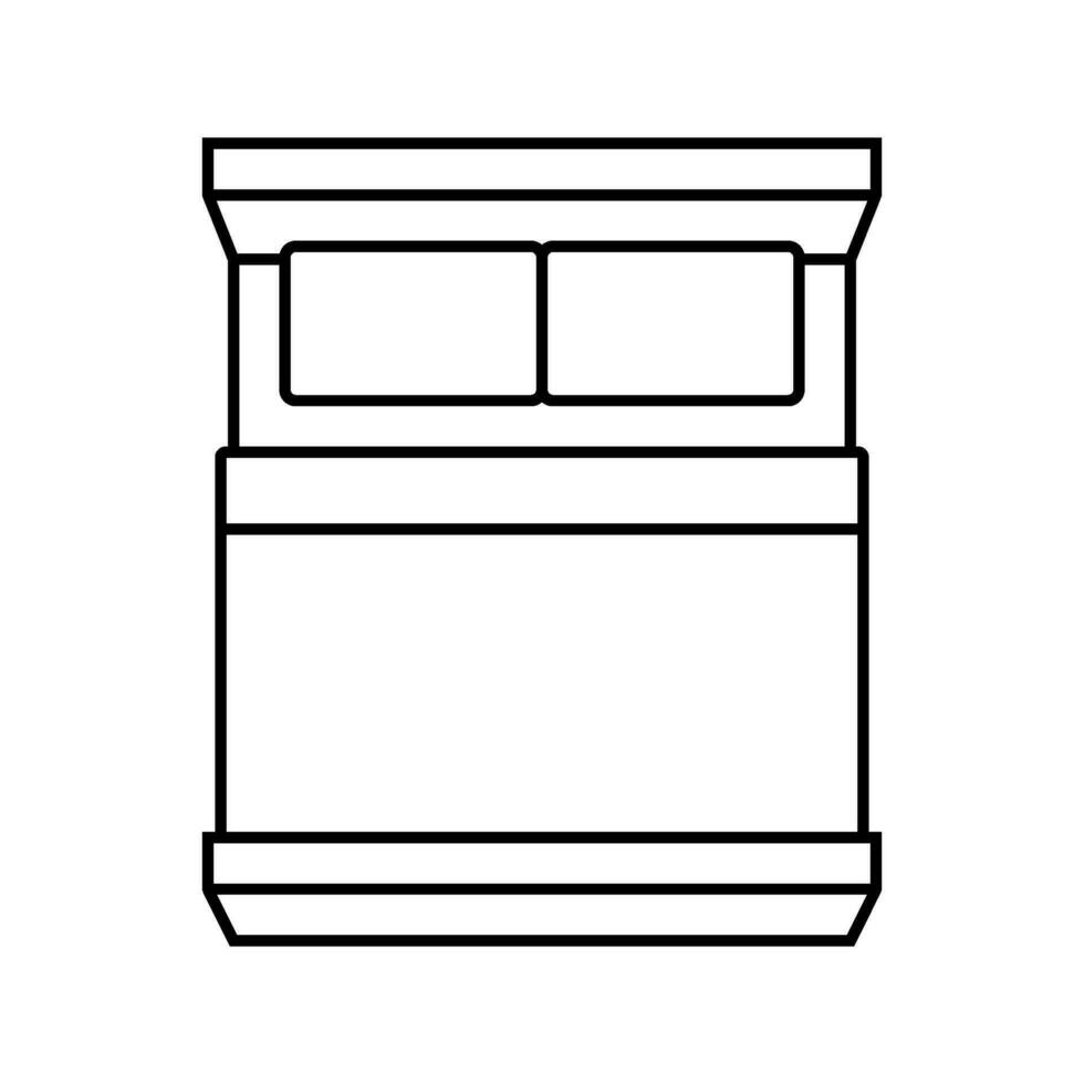 single bed top view line icon vector illustration