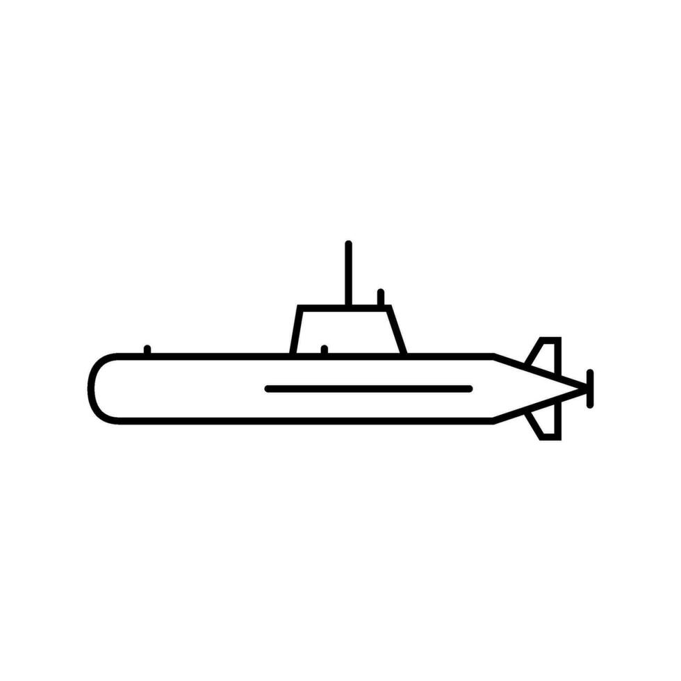 submarine weapon war line icon vector illustration