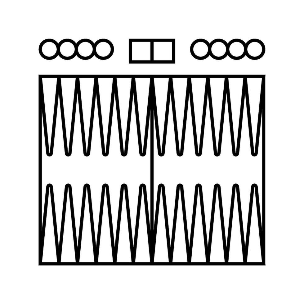 backgammon game board table line icon vector illustration