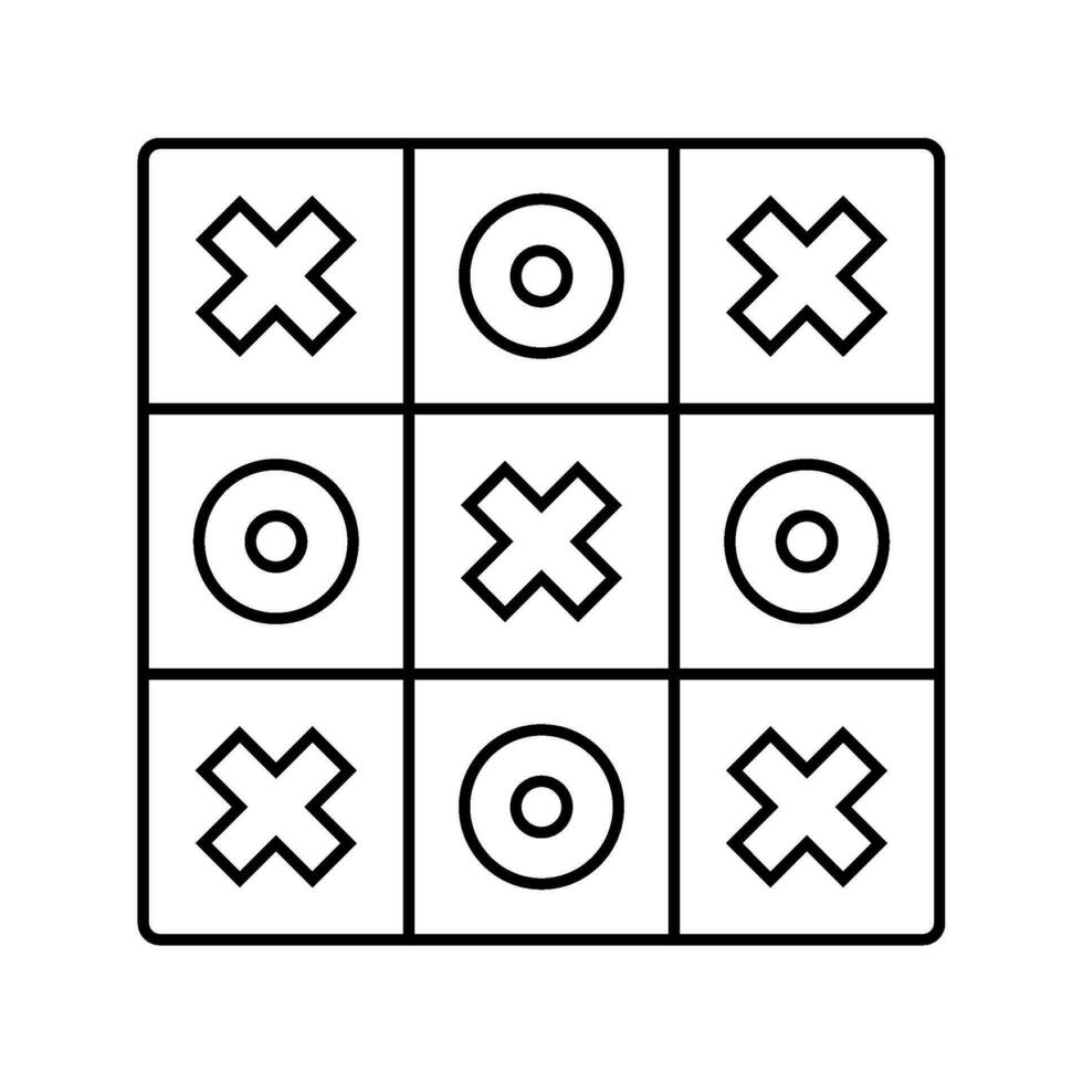 tic tac toe game line icon vector illustration