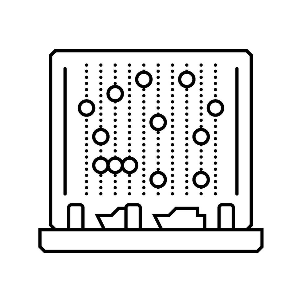 battleship board game table line icon vector illustration