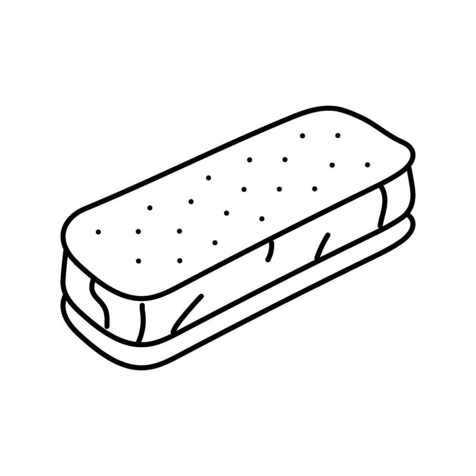 hielo crema emparedado comida bocadillo línea icono vector ilustración