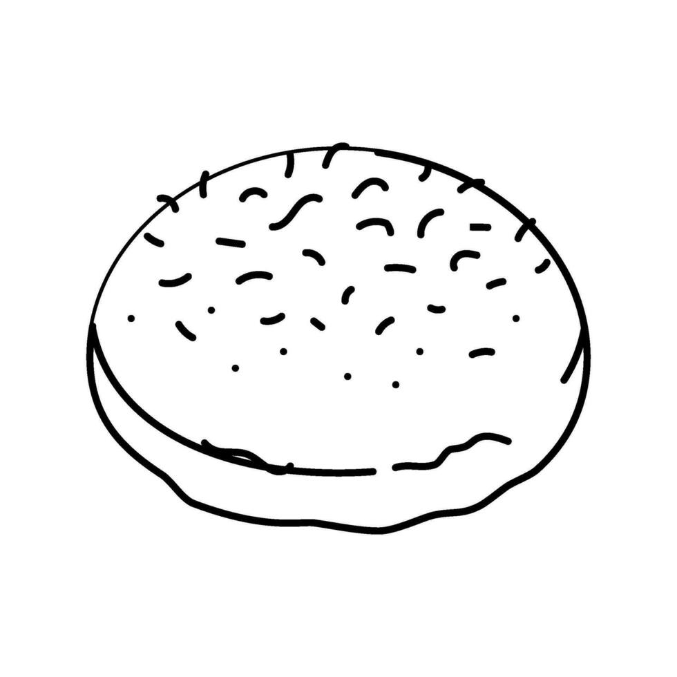 Espinacas bollo comida comida línea icono vector ilustración
