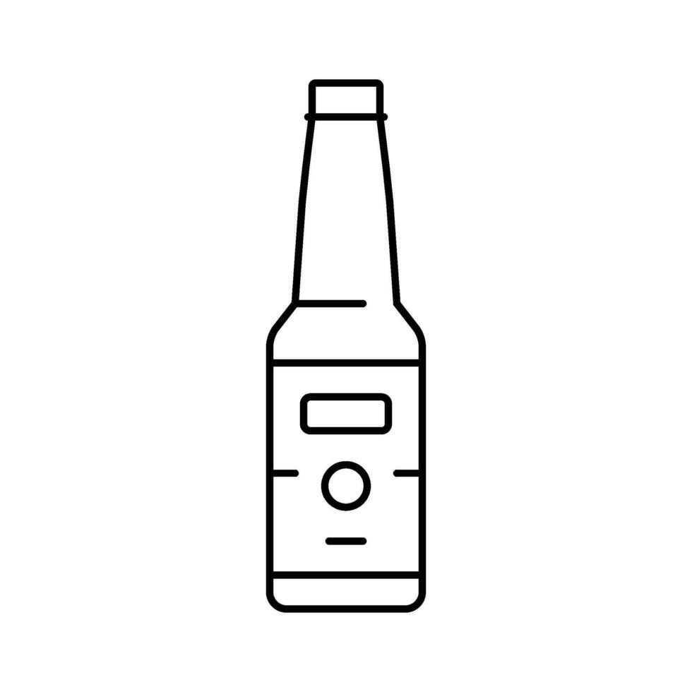 cerveza vaso botella línea icono vector ilustración