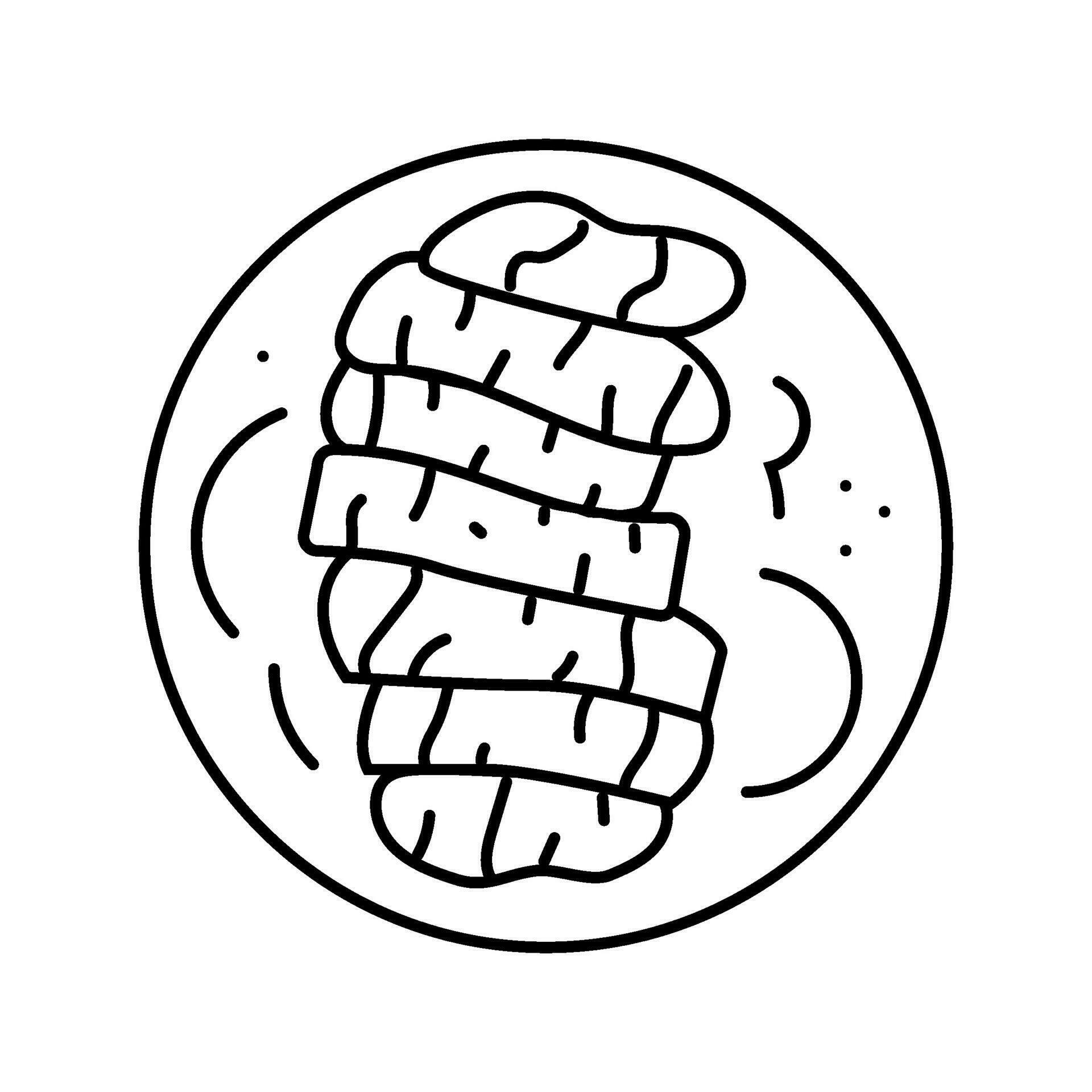 teriyaki chicken japanese food line icon vector illustration 35454767