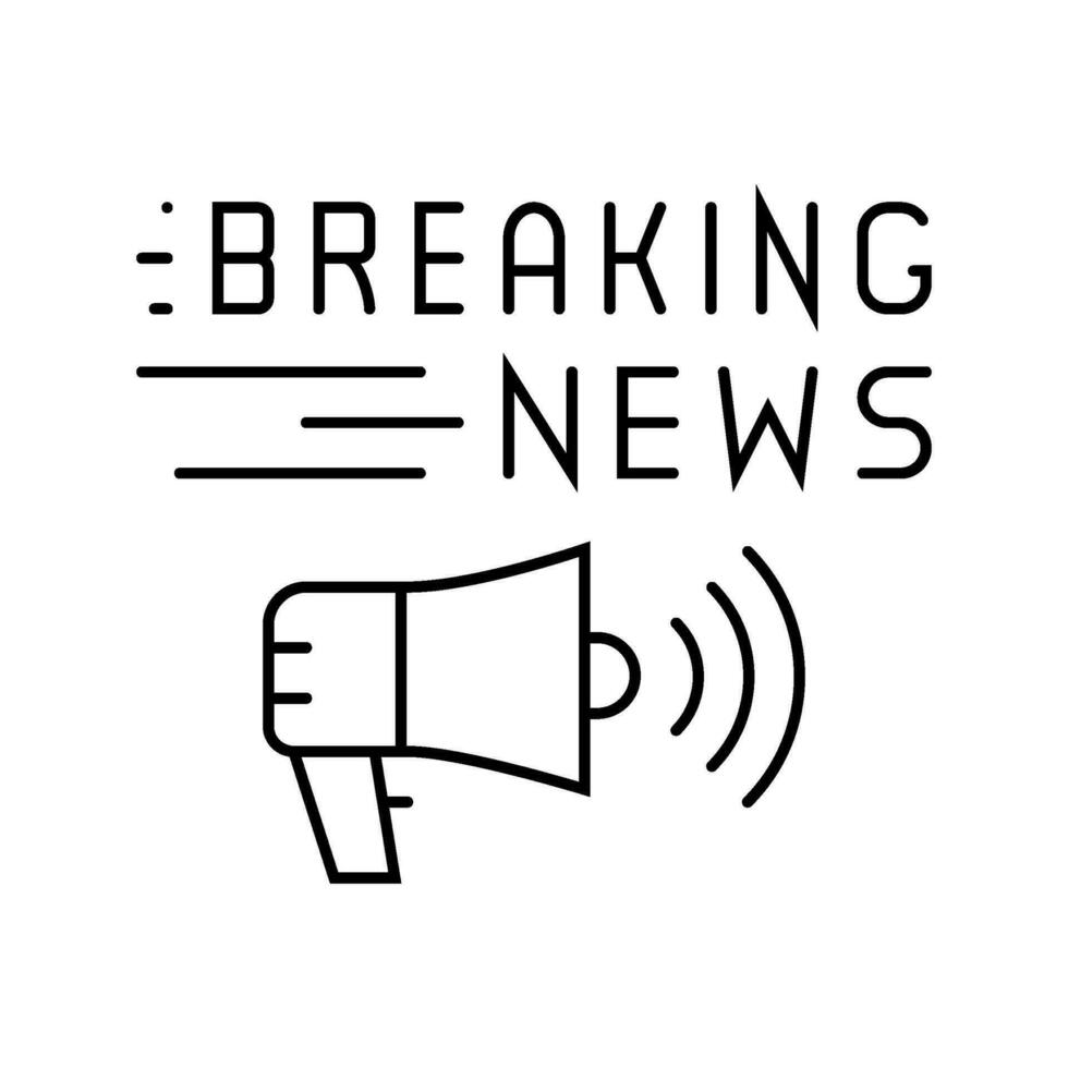 breaking news media line icon vector illustration