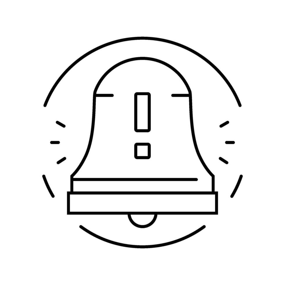 notification bell alert line icon vector illustration