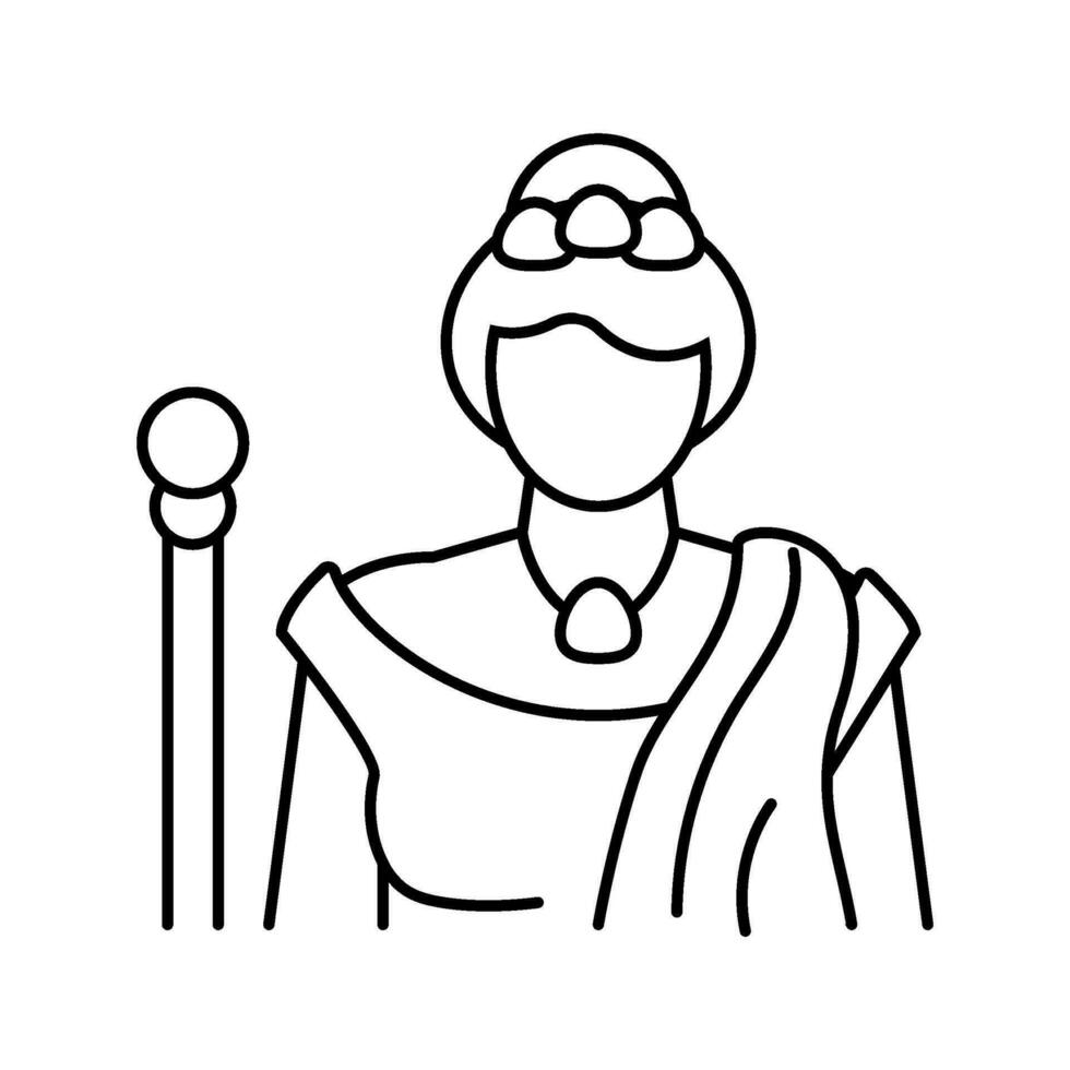 hera greek god mythology line icon vector illustration