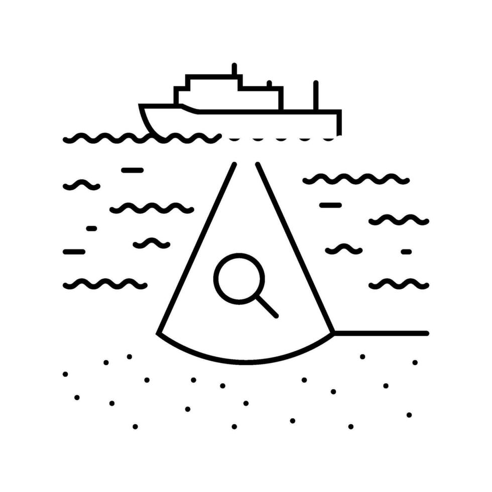 seabed survey petroleum engineer line icon vector illustration