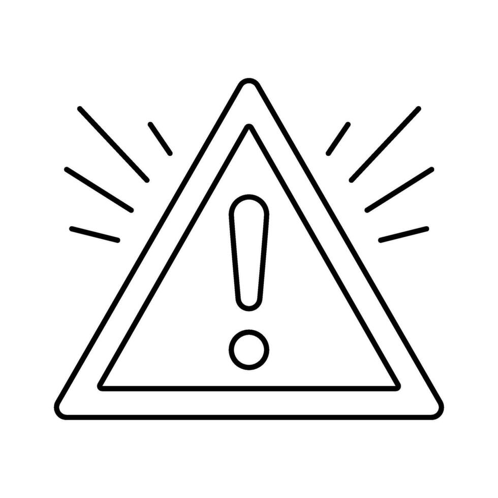 caution alert line icon vector illustration