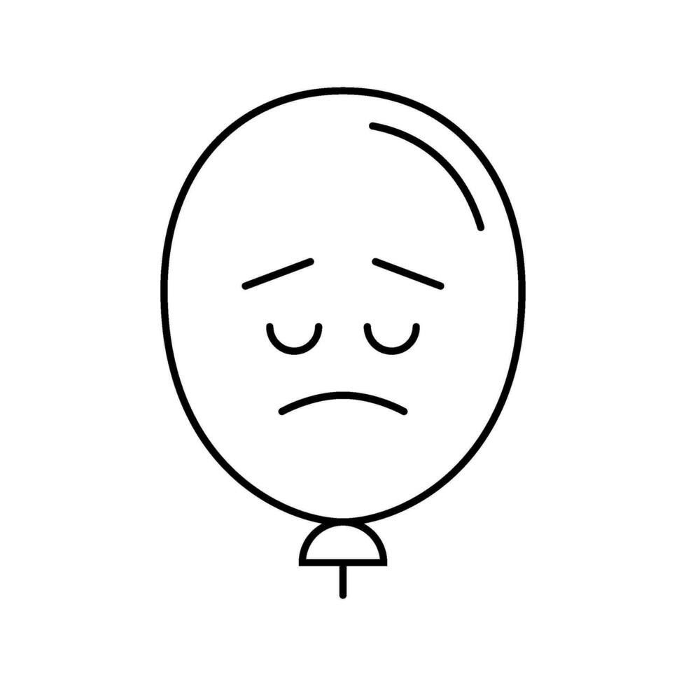 sad balloon mood line icon vector illustration