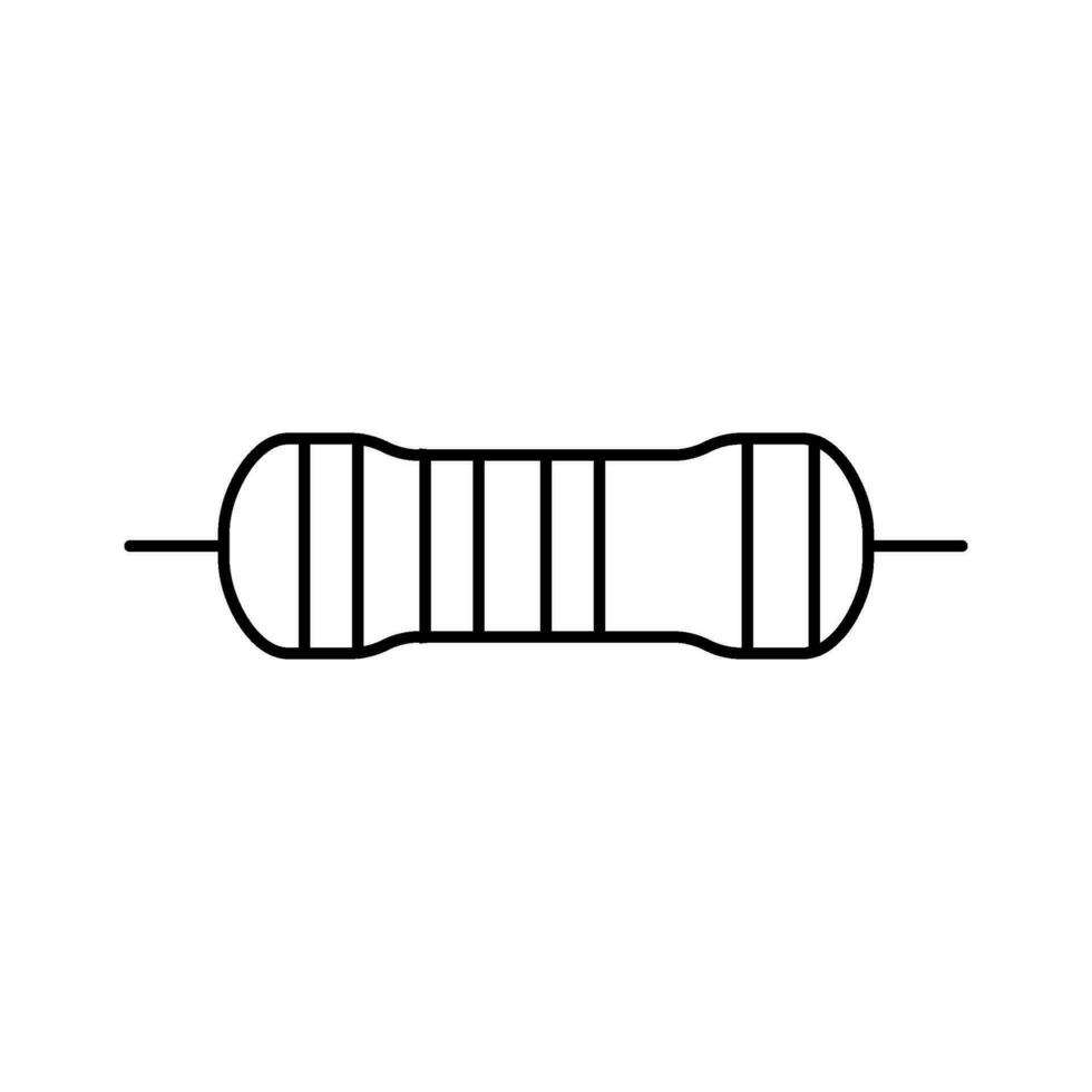 carbón película resistor electrónico componente línea icono vector ilustración