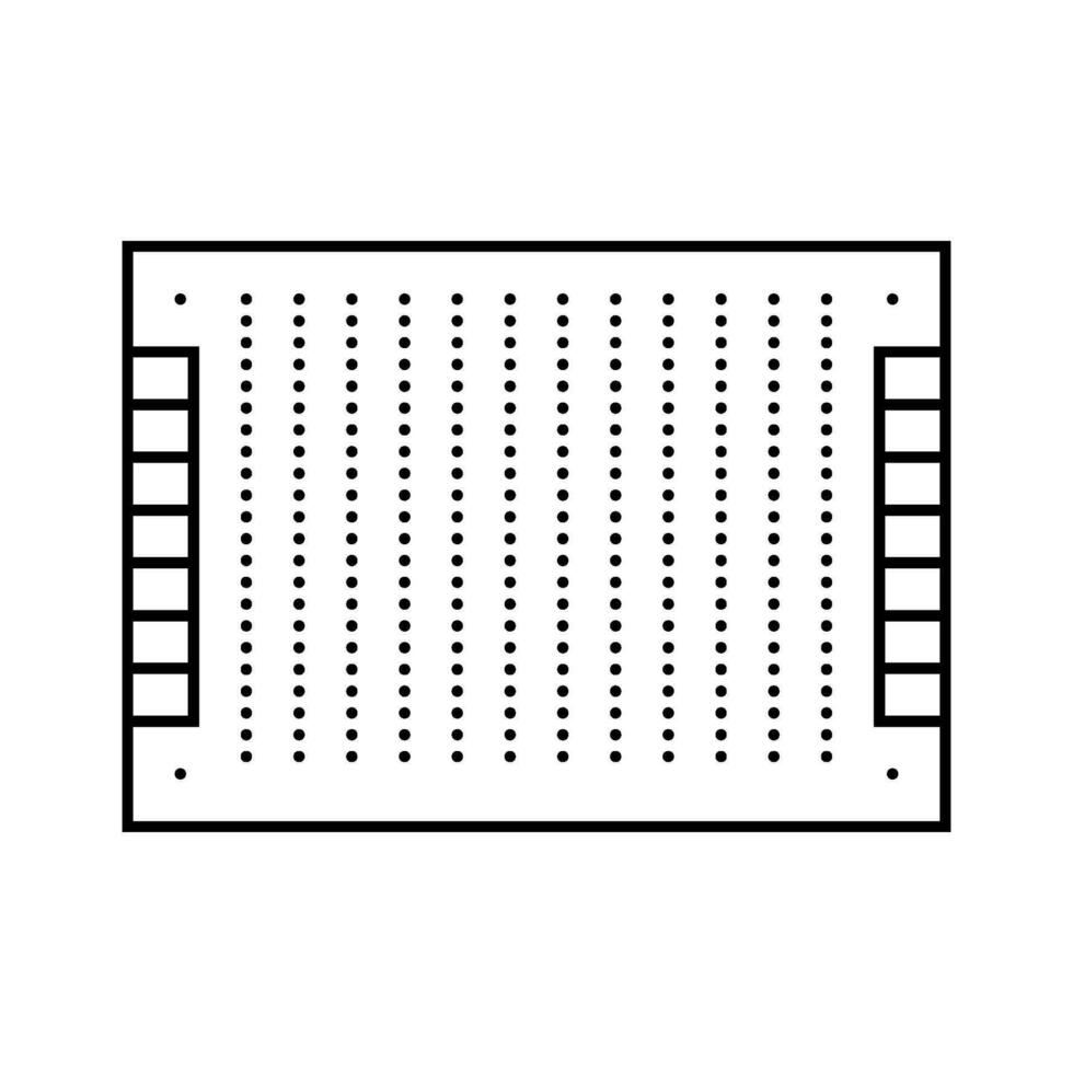 pcb board electronic component line icon vector illustration