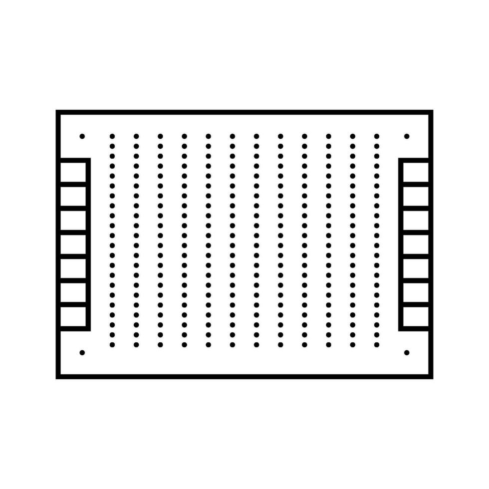 pcb board electronic component line icon vector illustration