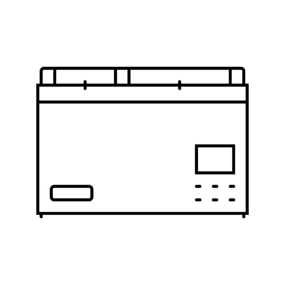 portable fridge glamping line icon vector illustration